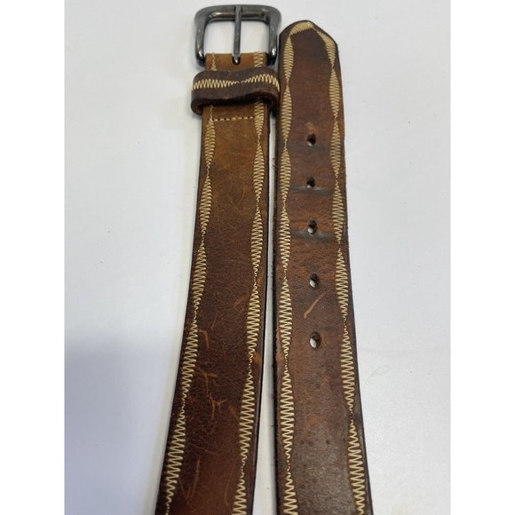 Another Line Inc Vintage Whip Stitch Thick Leather Belt Mens 38” - Picture 8 of 10